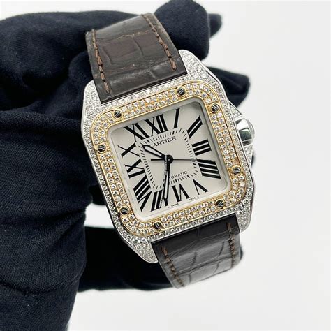 cartier santos 100 price in india|cartier santos 100 diamond bezel.